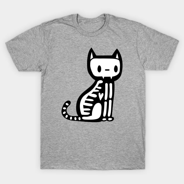 Halloween skeleton cat T-Shirt by illulief